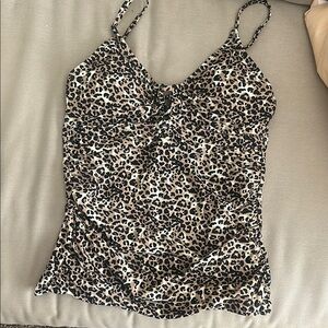 New w/Tags  Leopard Print Women's Tankini Bikini Top - Medium